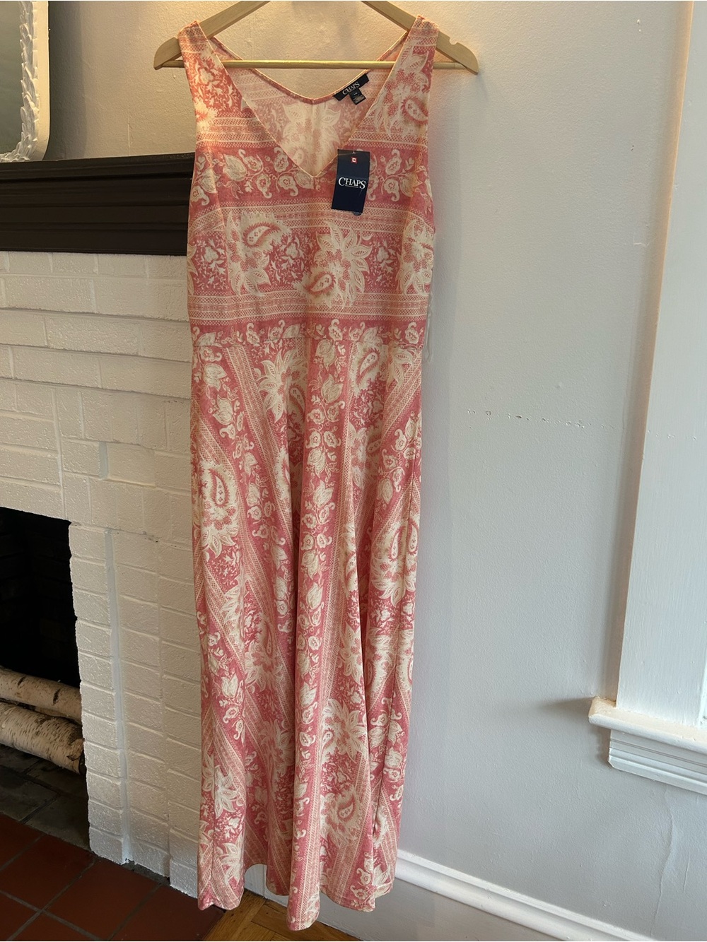 Chaps Pink and Cream Paisley Maxi Skirt